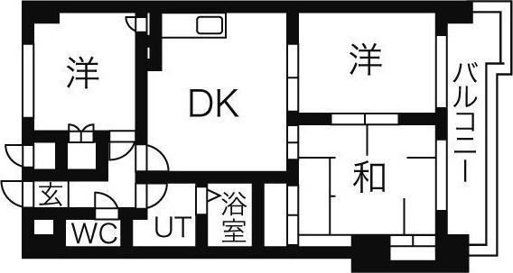 シャトーマスヒコ(3DK/6階)の間取り写真