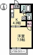 フレグランス野崎B(1K/2階)の間取り写真