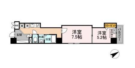 レジデンス大森(2K/4階)の間取り写真
