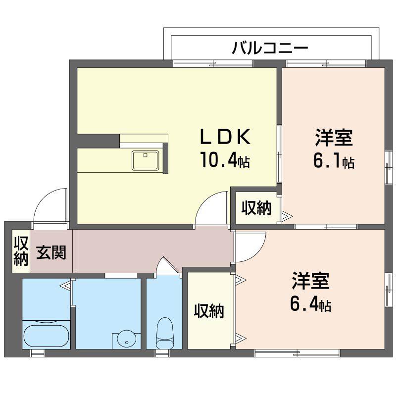グリーンハイツ湘南(2LDK/2階)の間取り写真