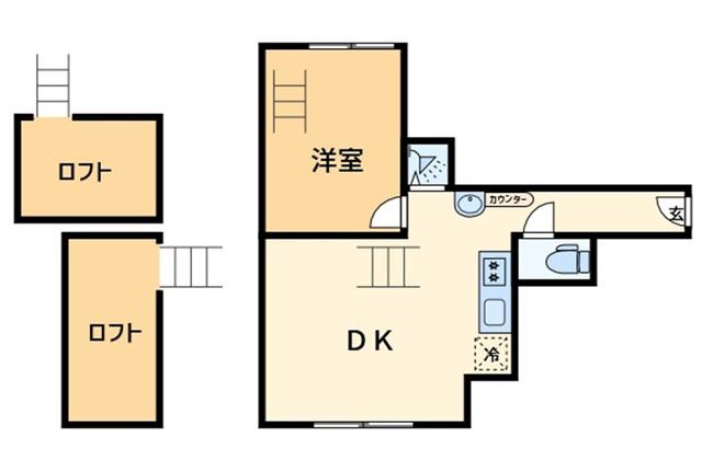 ヒルサイドレジデンス(1DK/2階)の間取り写真