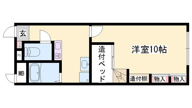 ピ-チャーズ・ビレッジ(1K/2階)の間取り写真