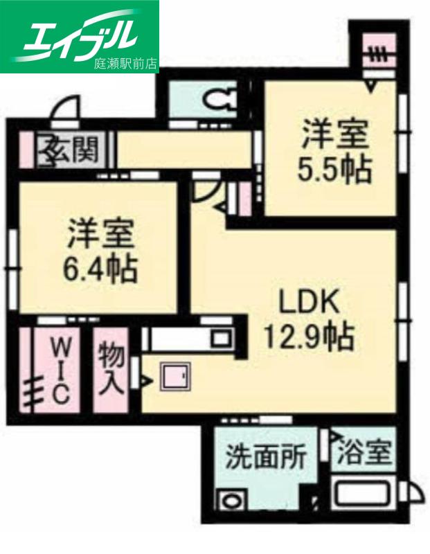 ブリーゼ・モールA棟(2LDK/1階)の間取り写真