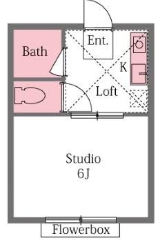 CASA-1(1K/1階)の間取り写真