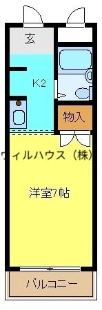 ジュネスハイツ(1K/2階)の間取り写真