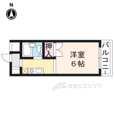 洛西みやびビル(1K/4階)の間取り写真