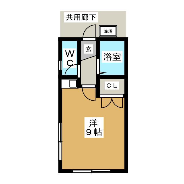 栗原ハイツ(ワンルーム/1階)の間取り写真