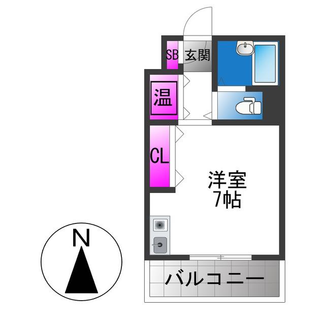メゾンスギ(ワンルーム/2階)の間取り写真