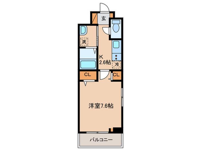 ラクーン堅田(1K/2階)の間取り写真