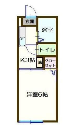 ファミーユ遠藤(1K/2階)の間取り写真
