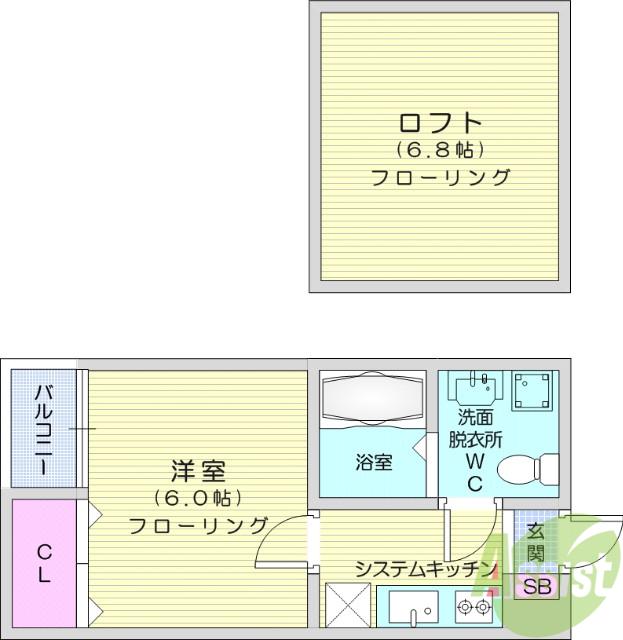 グレイス西中田(1K/1階)の間取り写真