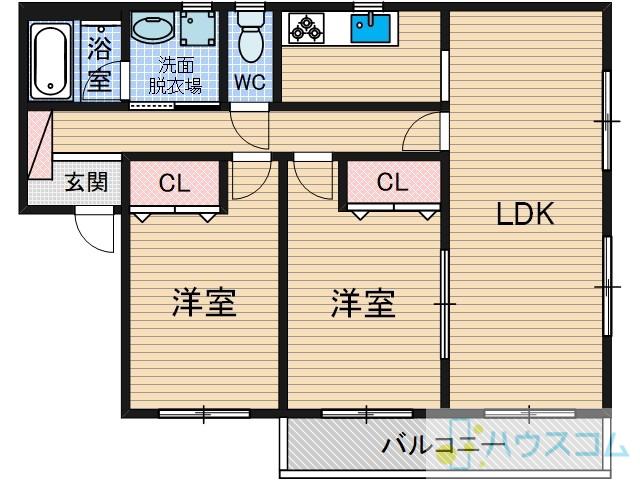 イルリビエル(2LDK/1階)の間取り写真