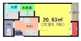 アーク・ヴィラ上尾(1K/1階)の間取り写真