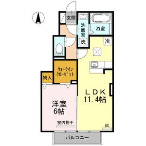ハイツ春陽 神明(1LDK/1階)の間取り写真