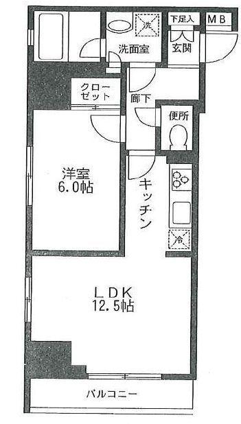 アイル銀座京橋壱番館(1LDK/5階)の間取り写真