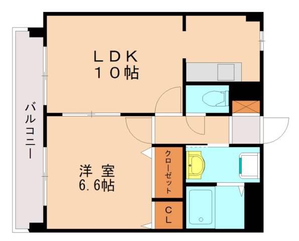 リヴァージュ香椎東(1LDK/4階)の間取り写真