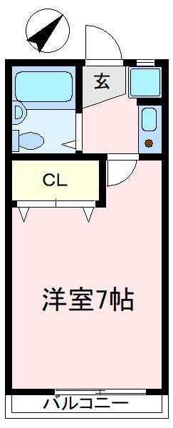 コンフォートU(1K/2階)の間取り写真