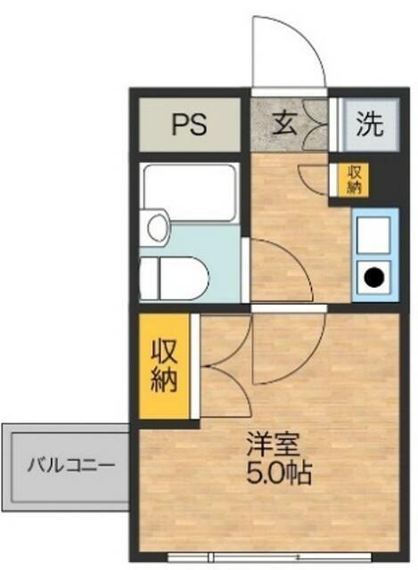 パークハウス南大沢(1K/3階)の間取り写真