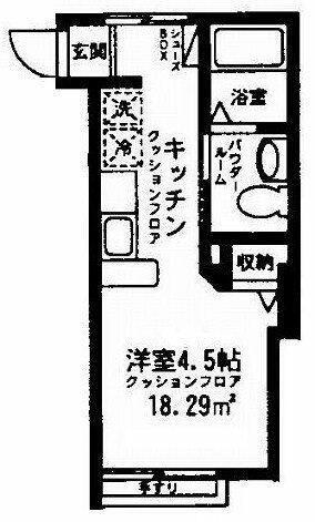 LA CASA(1K/1階)の間取り写真
