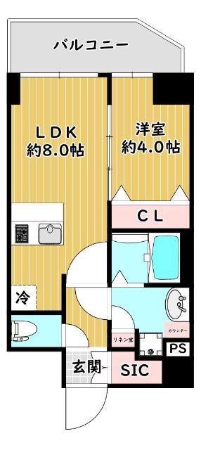 プレサンス塚本ベラビィ(1LDK/11階)の間取り写真