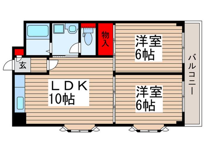 第一KSビル(2LDK/3階)の間取り写真
