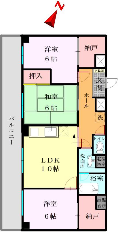 メゾンPIA(3LDK/2階)の間取り写真