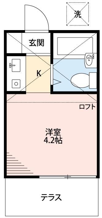 第IIアミーゴ(ワンルーム/1階)の間取り写真