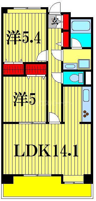 COMFORTHILL上本郷(2LDK/3階)の間取り写真