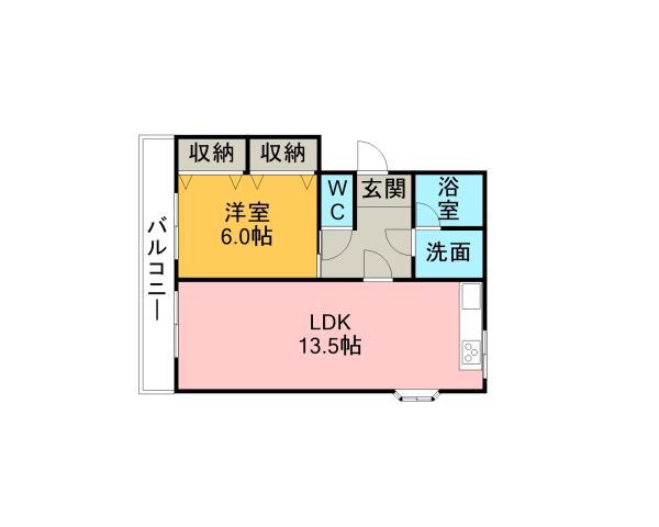 シェリールA(1LDK/2階)の間取り写真