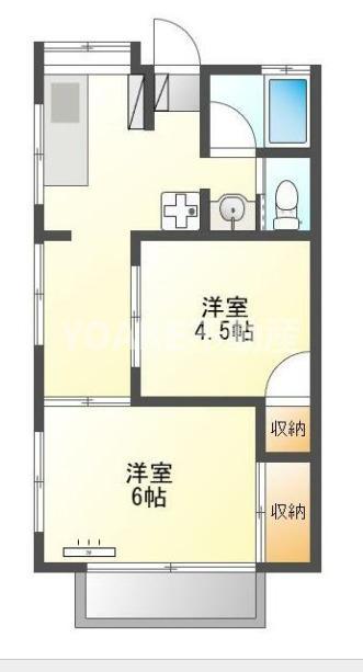 第一茜フラット(2DK/2階)の間取り写真