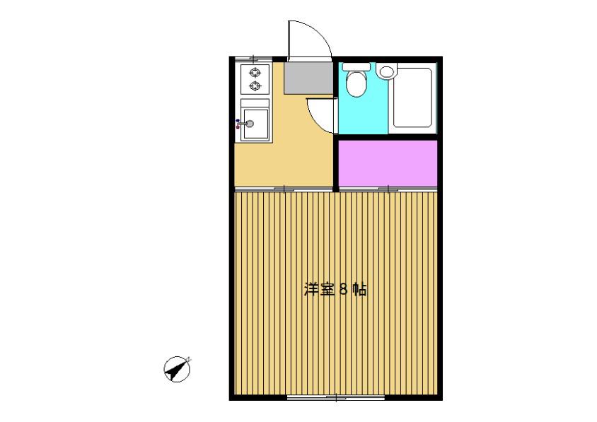 山王荘(1K/1階)の間取り写真