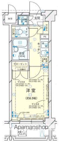 パレステュディオドルチェ日本橋イースト(1K/3階)の間取り写真