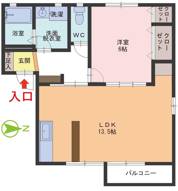 メゾンメルベーユA・B(1LDK/2階)の間取り写真
