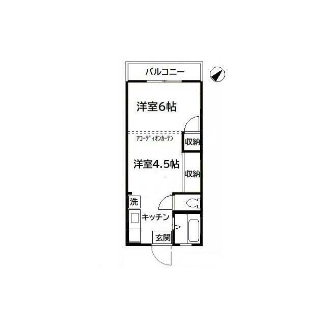 レジデンスニシイ(1K/2階)の間取り写真