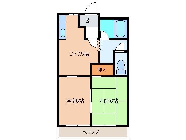 グレイス21(2DK/1階)の間取り写真