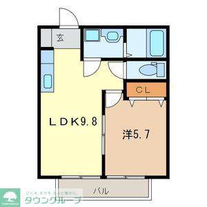 ビュー アイルA棟(1LDK/1階)の間取り写真
