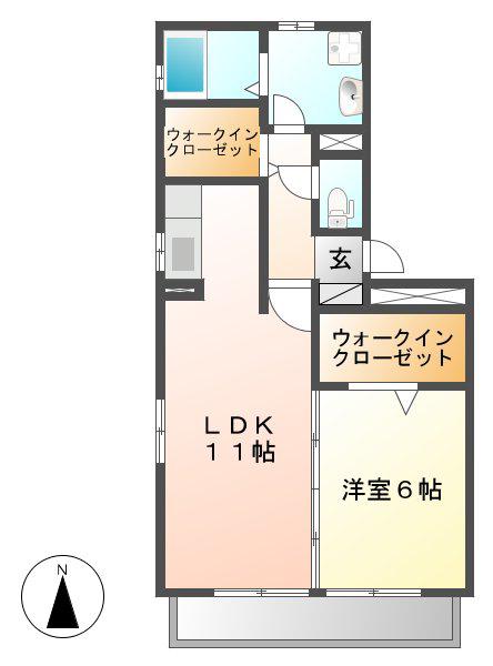パラーシオ(1LDK/2階)の間取り写真