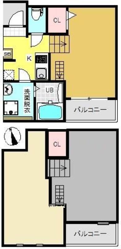 JACK河原町(1K/1階)の間取り写真