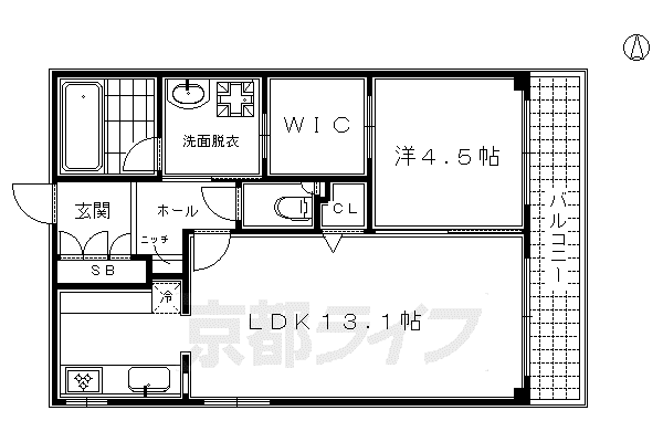 メイゾン六波羅(1LDK/5階)の間取り写真