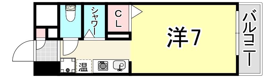 サリュー塚口(1K/2階)の間取り写真