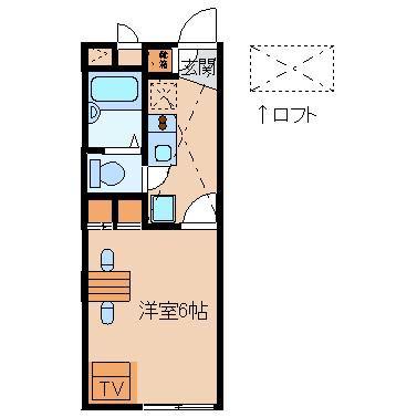 レオパレスサンライズII(1K/1階)の間取り写真