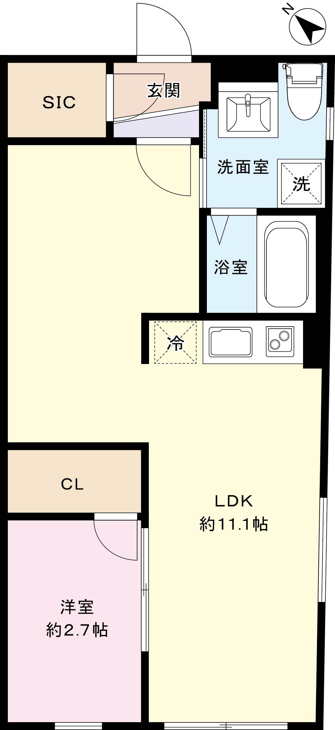 BLISSDIA笹塚代田橋(1LDK/4階)の間取り写真