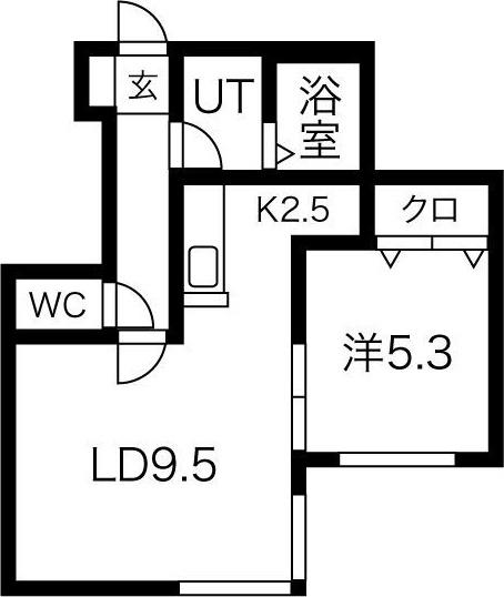 サンテラス星置 西(1LDK/2階)の間取り写真