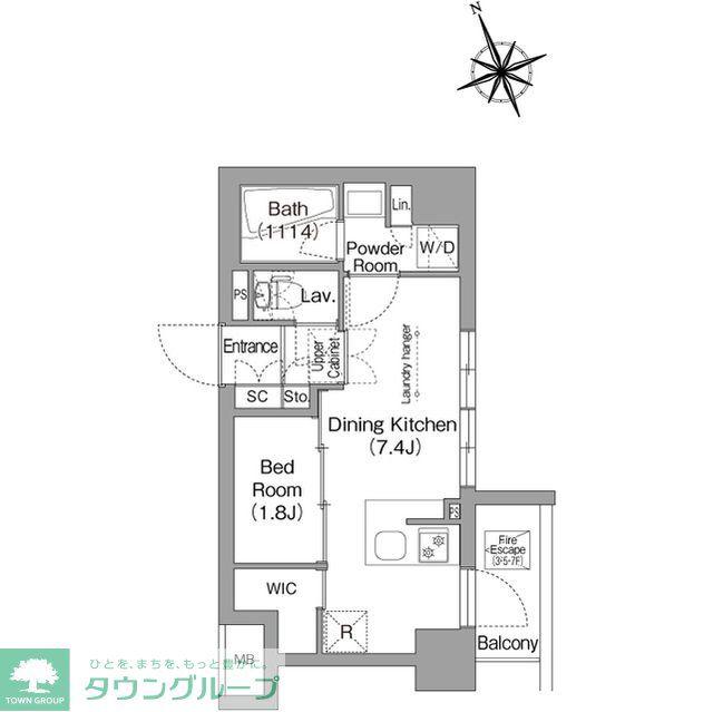 コンフォリア東葛西(1DK/7階)の間取り写真