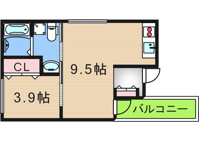 F MAISON 住之江(1LDK/2階)の間取り写真