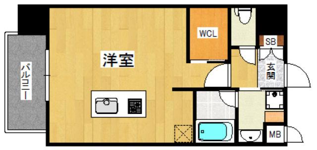 プライムアーバン博多(ワンルーム/8階)の間取り写真