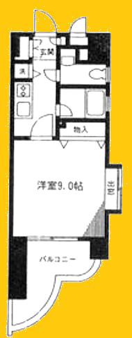 CASTLE JK(1K/4階)の間取り写真