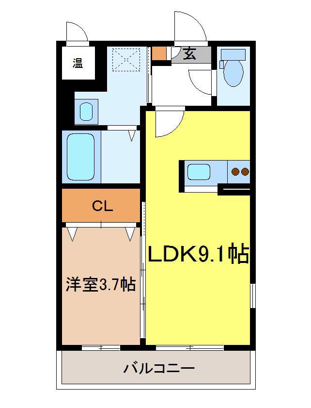 モダンコート(1LDK/3階)の間取り写真