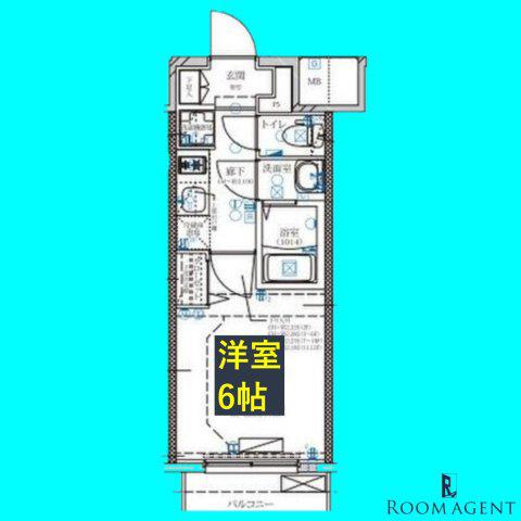 ディアレイシャス名古屋大須通(1K/2階)の間取り写真