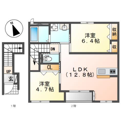 ARIETTA(2LDK/2階)の間取り写真